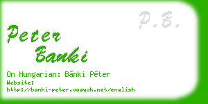 peter banki business card