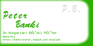 peter banki business card
